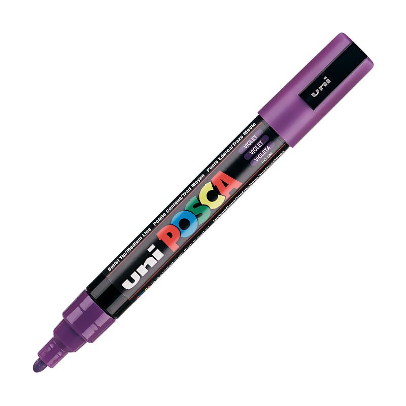 UNİ PC-5M POSCA POSTER MARKÖRÜ MOR 6'LI KT.