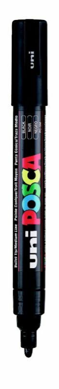 UNİ PC-5M POSCA POSTER MARKÖRÜ SİYAH 6'LI KT.