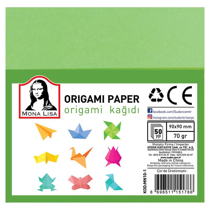 SÜDOR MN10-1 ORIGAMI KAĞIDI 9*9 70 GR 50 YP
