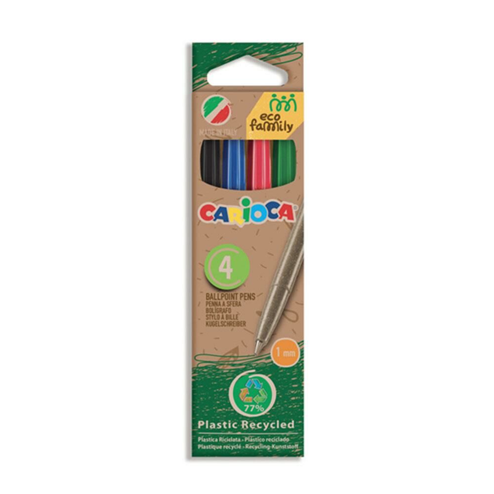 CARİOCA 43102 ECO FAMILY TÜKENMEZ KALEM 4LÜ 4RENK