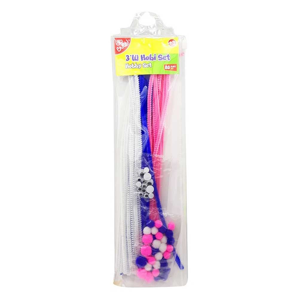 BU-BU HS0024 ŞÖNİL PON PON OYNAR GÖZLÜ SET 80Lİ