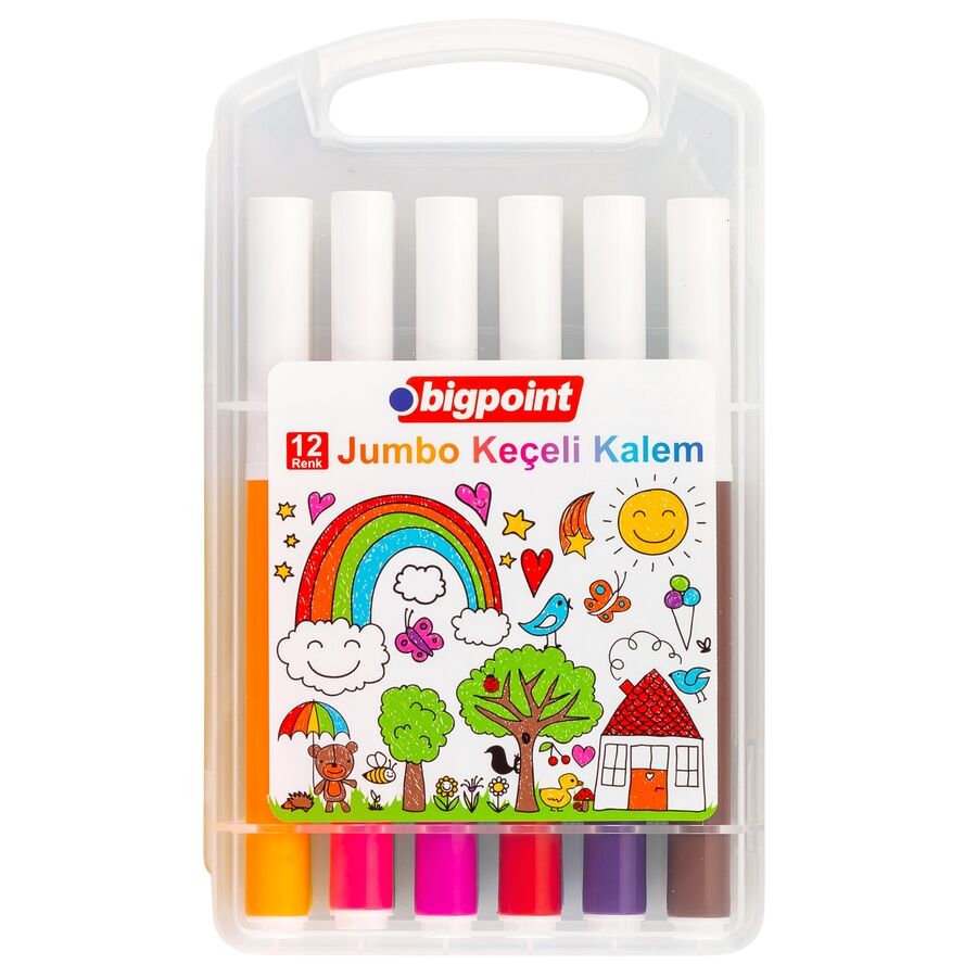 BİGPOİNT BP907-12 JUMBO KEÇELİ KALEM 12'Lİ SET (PLASTİK KUTULU)