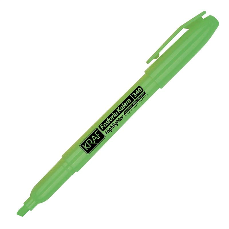 KRAF 340 FOSFORLU KALEM TİPİ YEŞİL 12'Lİ KT.