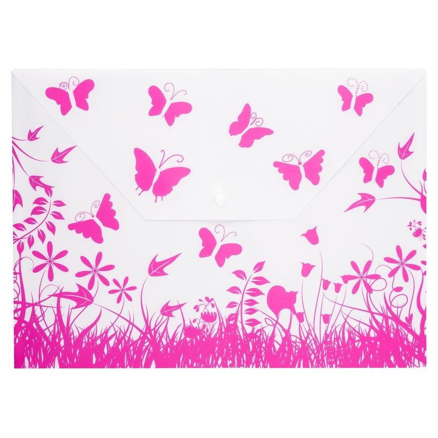BİGPOİNT BP236-22 ÇITÇITLI DOSYA KELEBEK DESENLİ A4 PEMBE 12'Lİ PAKET