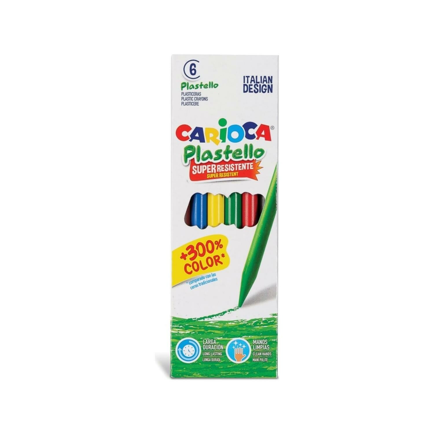 CARİOCA 42879 ÜÇGEN ELLERİ KİRLETMEYEN YIKANABİLİR PASTEL BOYA KALEMİ 6'LI
