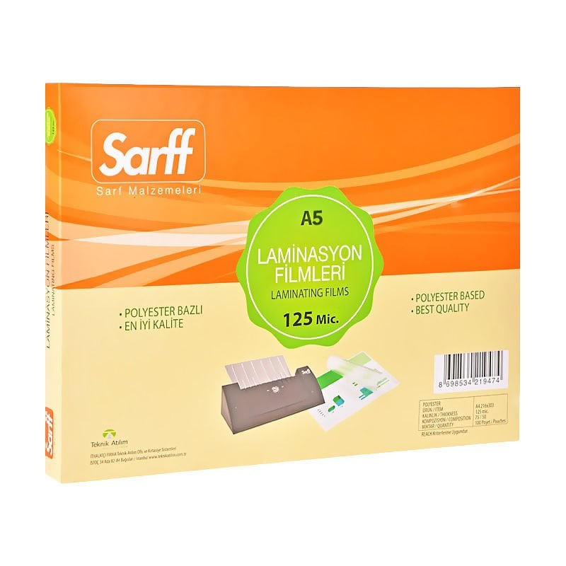 SARFF 15309017 A5 LAMİNASYON 125 MİC. 100'LÜ