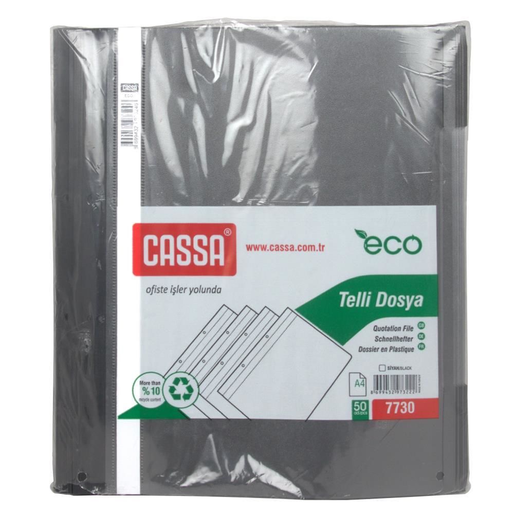 CASSA 7730 ECO TELLİ DOSYA GRİ 50'Lİ PK.