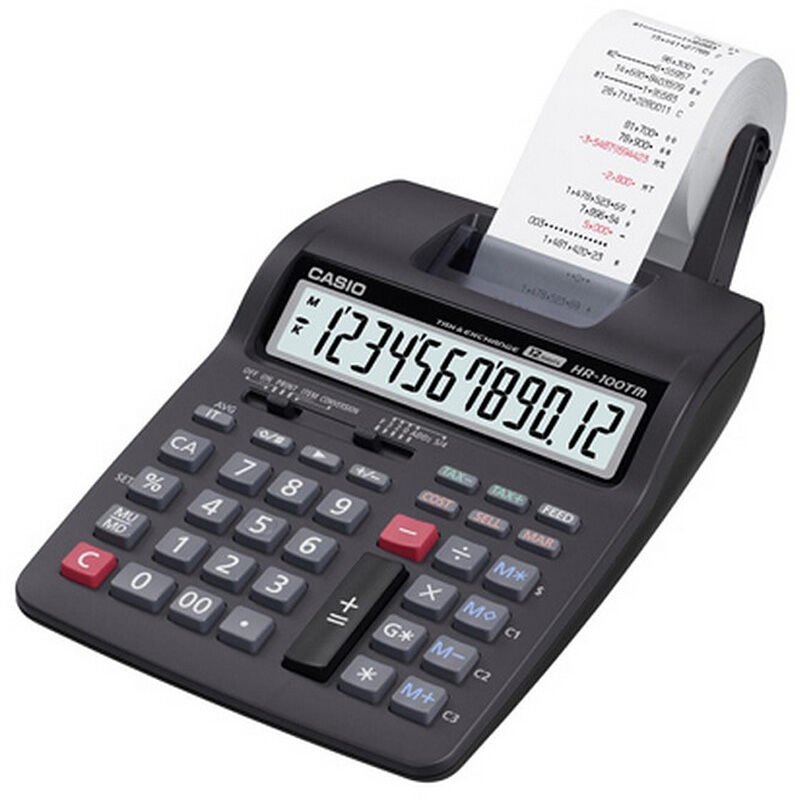CASIO HR-100 TM/RC HESAP MAKİNASI 12 HANE ŞERİTLİ