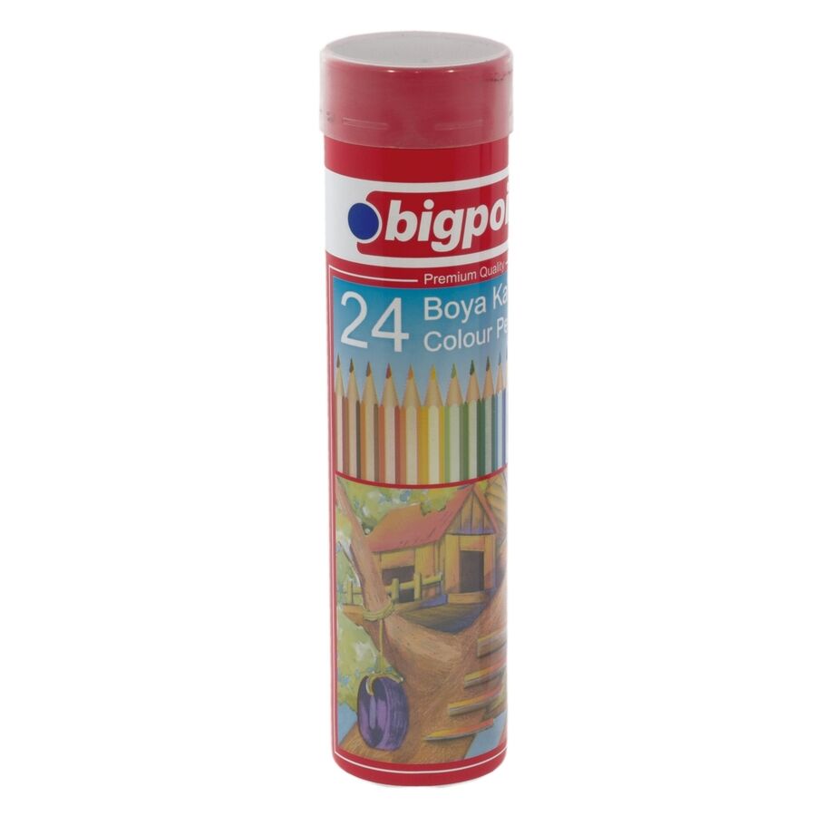 BİGPOİNT BP940-24 METAL TÜPDE KURU BOYA KALEMİ 24 RENK