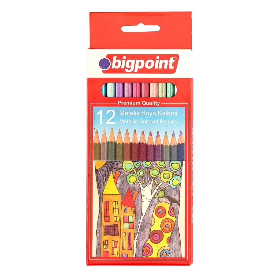 BİGPOİNT BP944 METALİK KURU BOYA KALEMİ 12 RENK