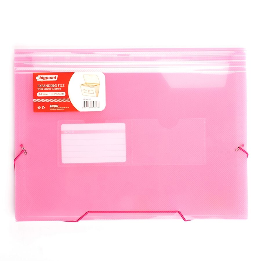 BİGPOİNT BP260-25 KÖRÜKLÜ DOSYA 13 CEPLİ PEMBE