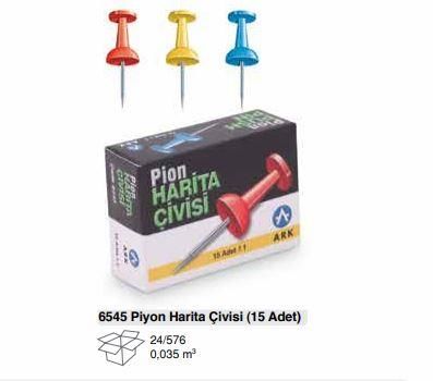 ARK 6545 HARİTA ÇİVİSİ PİYON (15 ADET) 24'LÜ KUTU