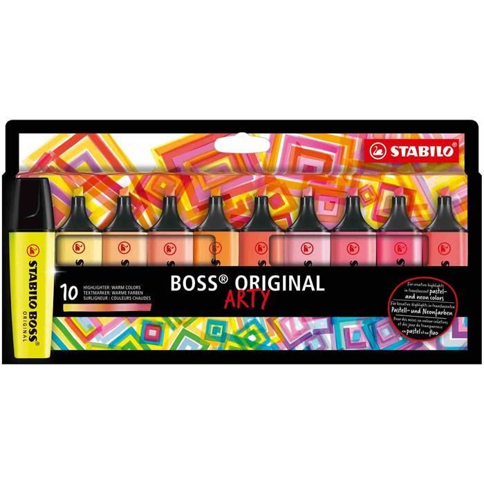 STABİLO 70/10-1-20 BOSS FOSFORLU KALEM SICAK RENKLER 10'LU