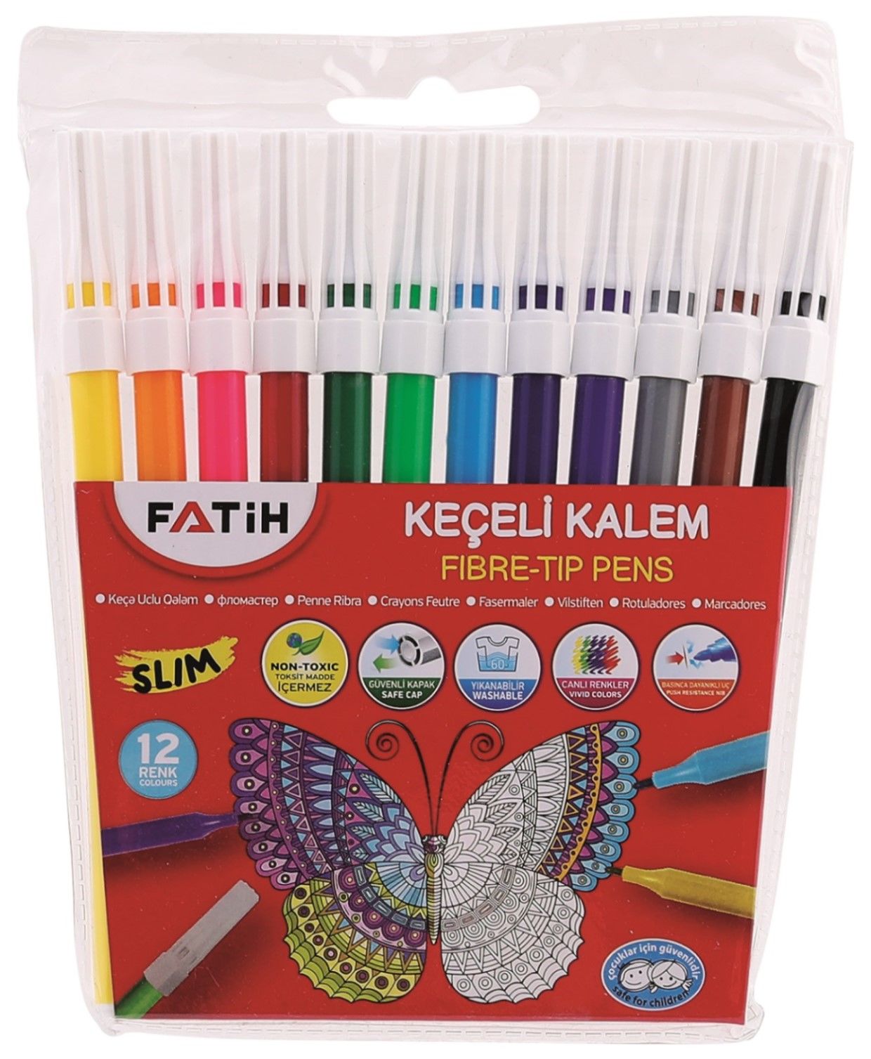 FATİH 12 RENK SLİM KEÇELİ KALEM