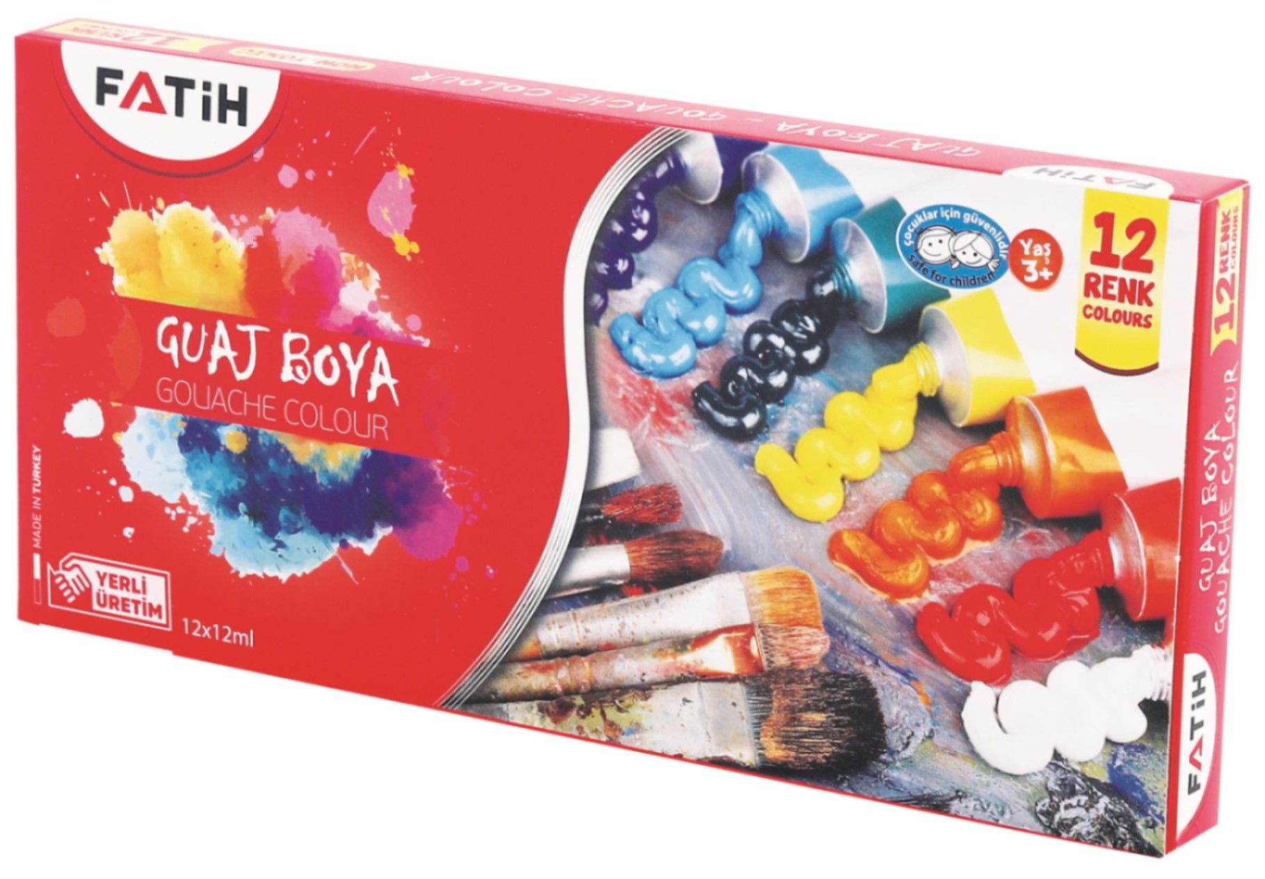 FATİH GUAJ BOYASI TÜPLÜ 12 RENK 12*12 ML