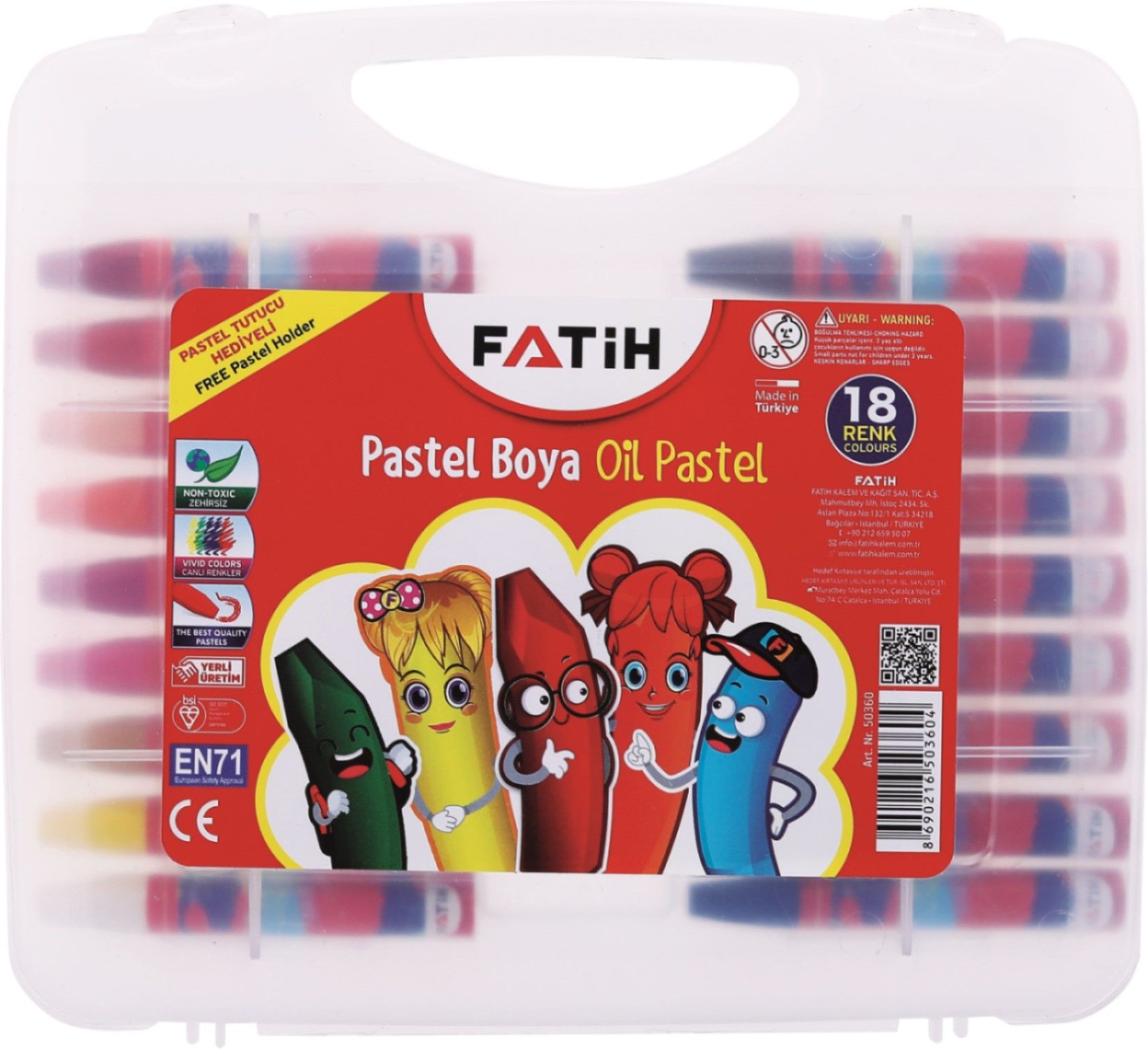 FATİH PASTEL BOYA 18 RENK KİNG SİZE (ÇANTALI)