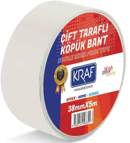 KRAF 5038G ÇİFT TARAFLI KÖPÜK BANT 38MMX5M