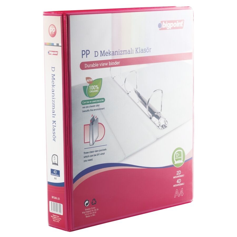 BİGPOİNT BP286-25 4D MEKANİZMALI KLASÖR 5 CM AÇIK KIRMIZI