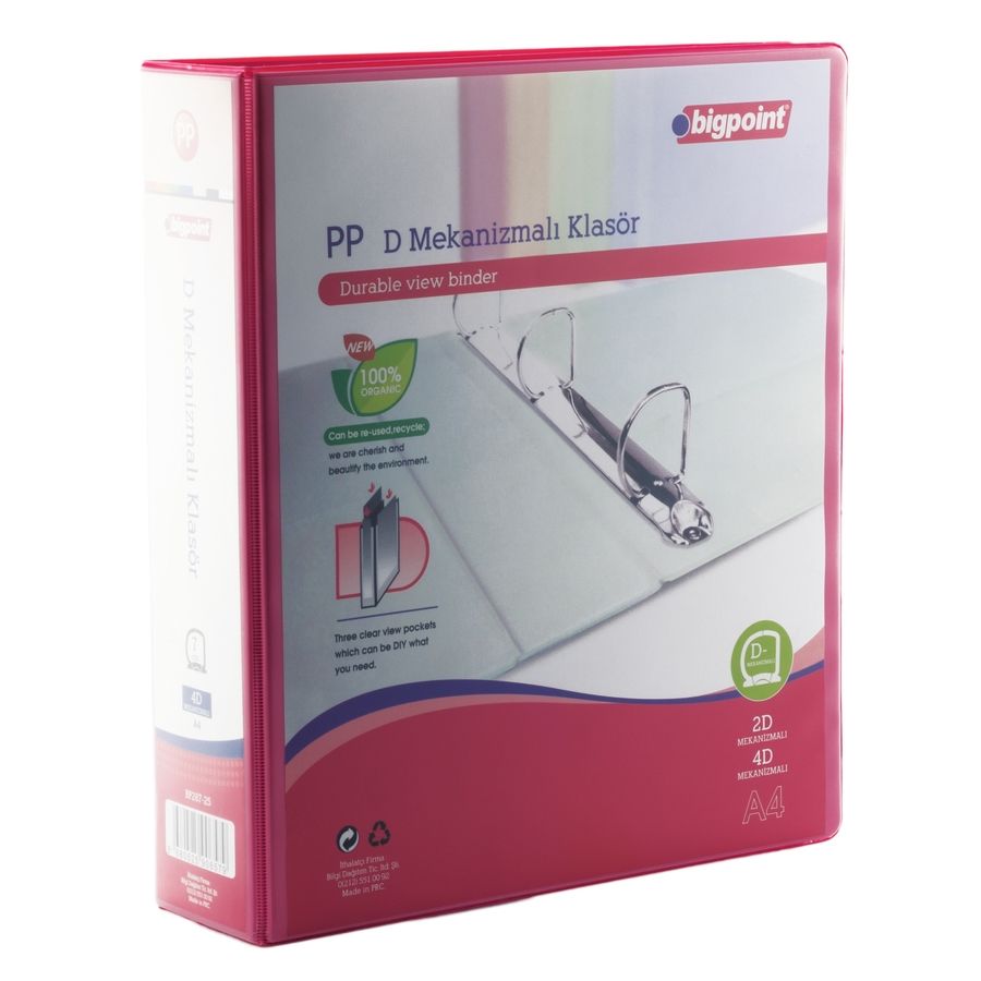 BİGPOİNT BP287-25 4D MEKANİZMALI KLASÖR 7 CM AÇIK KIRMIZI