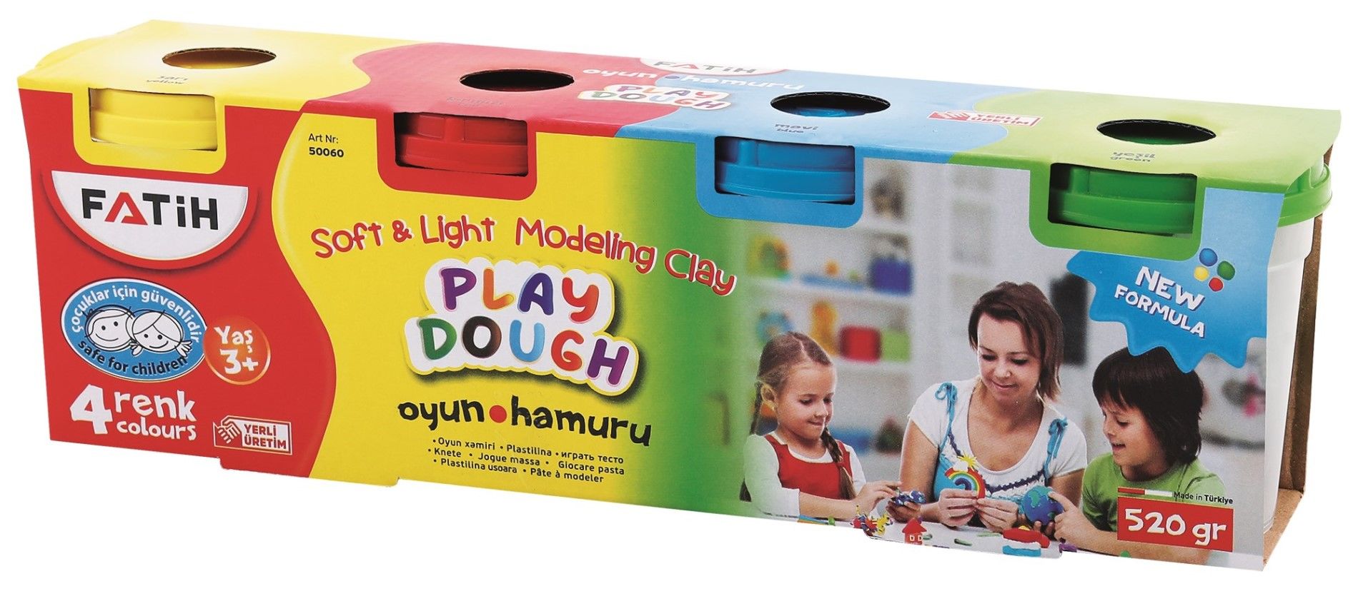 FATİH OYUN HAMURU 4 RENK (4*130=520GR)