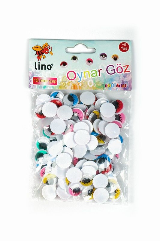 LİNO RBZ-015 OYNAR GÖZ 15 mm 100 LÜ RENKLİ