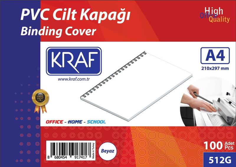 KRAF 512GCİLT KAPAĞI A4 160 MİC. 100 LÜ BEYAZ