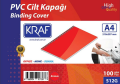 KRAF 512G CİLT KAPAĞI A4 160 MİC. 100 LÜ KIRMIZI