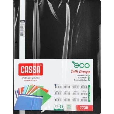 CASSA 7730 ECO TELLİ DOSYA SİYAH 50'Lİ PK.