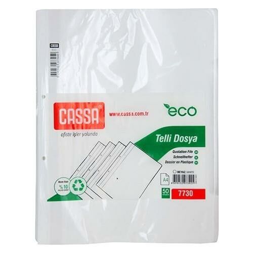 CASSA 7730 ECO TELLİ DOSYA BEYAZ 50'Lİ PK.