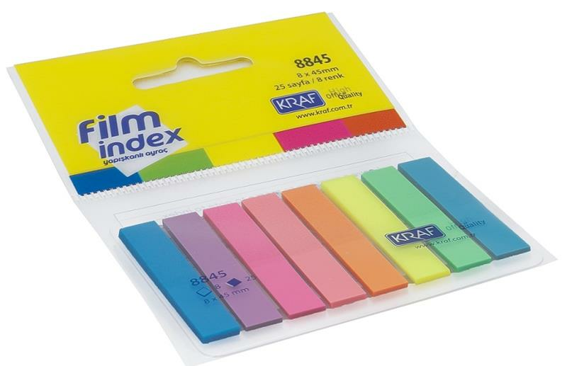 KRAF 8845 INDEX FILM (PP) 8X45MM 8 RENK X 25YP 30'LU PAKET