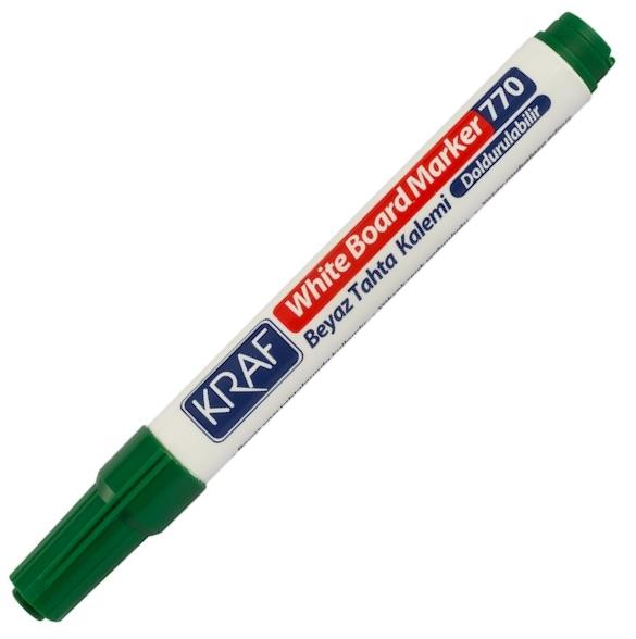 KRAF 770 BEYAZ TAHTA KALEMİ DOLDURULABİLİR YEŞİL 12'Lİ KUTU