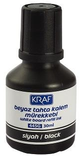 KRAF 445G BEYAZ TAHTA KALEM MÜREKKEBİ 30 ML SİYAH 12'Lİ KT.