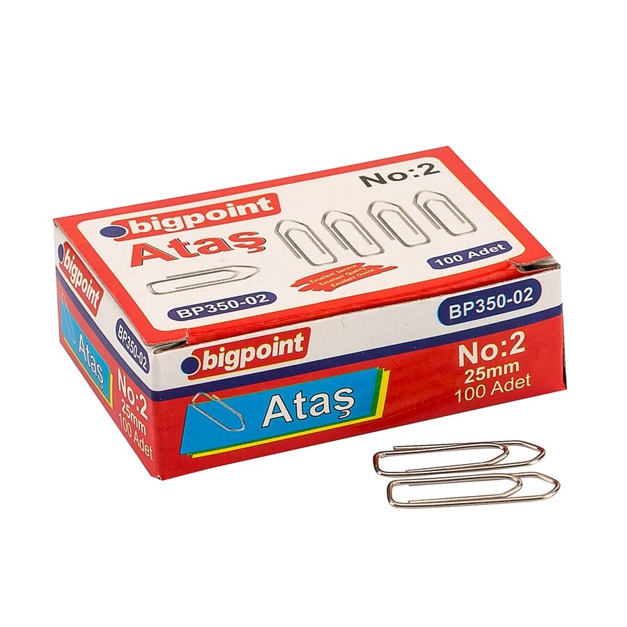 BİGPOİNT BP350-02 NİKEL ATAŞ NO:2 (25MM) 10'LU KUTU