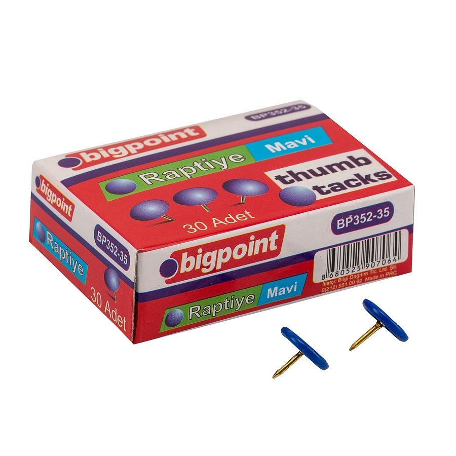 BİGPOİNT BP352-35 RENKLİ RAPTİYE MAVİ 10'LU KUTU
