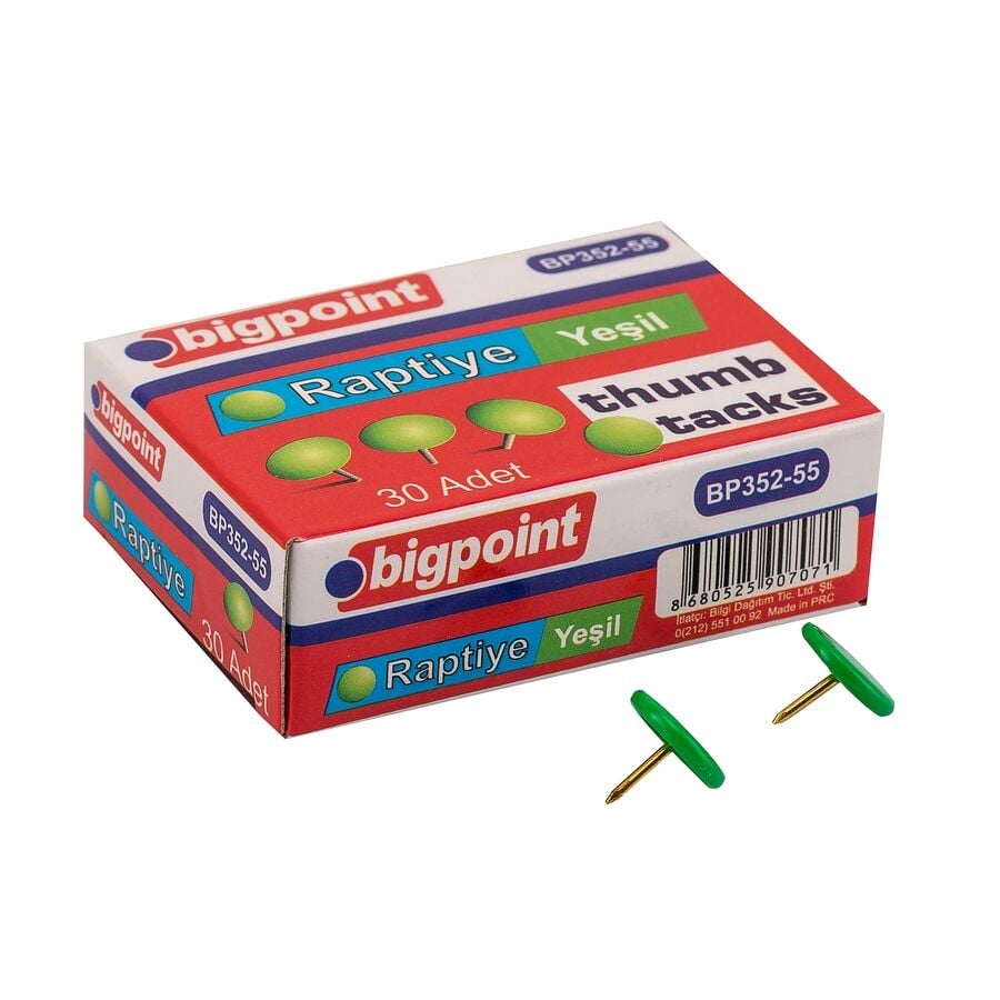 BİGPOİNT BP352-55 RENKLİ RAPTİYE YEŞİL 10'LU KUTU