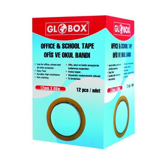 GLOBOX 6955 ŞEFFAF  BANT 12X66MT 12'Lİ KT.