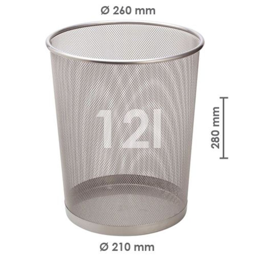 BİGPOİNT BP410-11 METAL PERFORE ÇÖP KOVASI BÜYÜK SİLVER