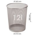BİGPOİNT BP410-11 METAL PERFORE ÇÖP KOVASI BÜYÜK SİLVER