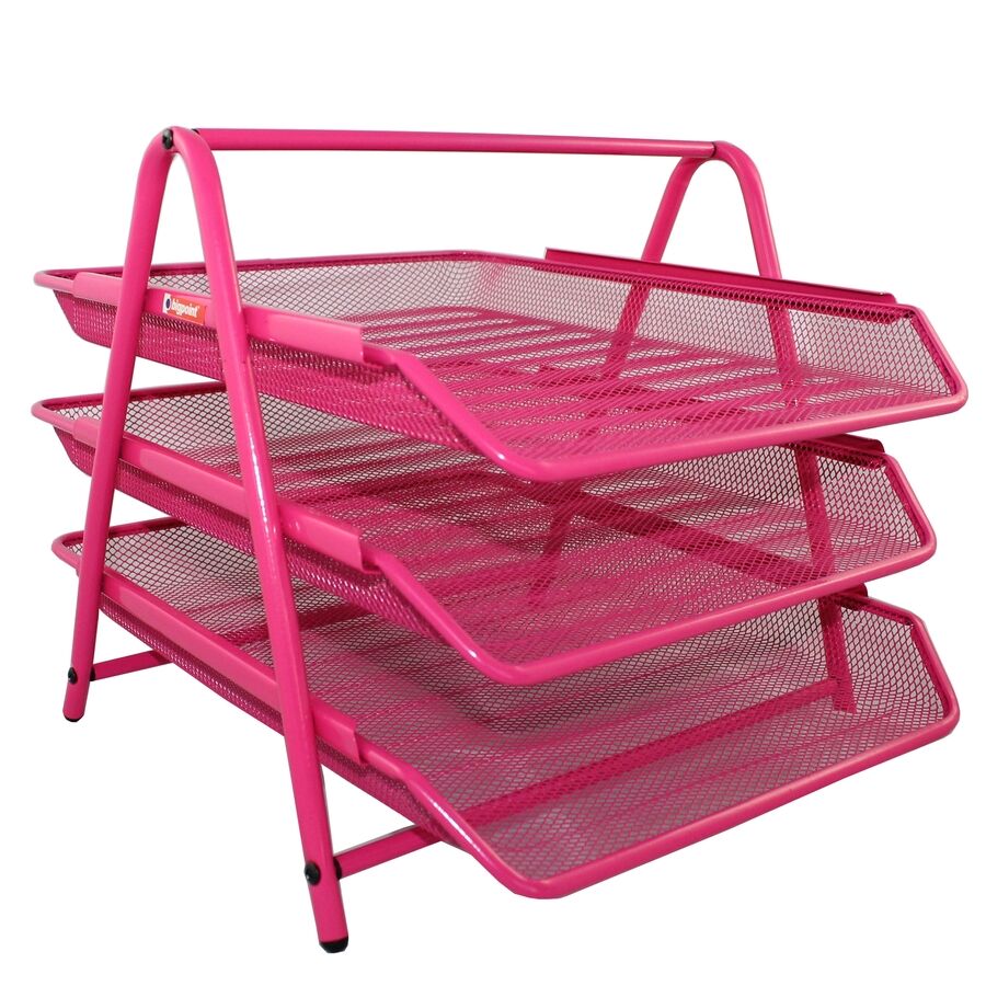 BİGPOİNT BP413-22 METAL PERFORE EVRAK RAFI 3'LÜ PEMBE