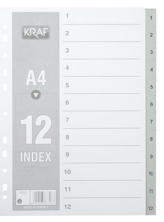 KRAF 1012 SEPARATÖR 1-12 RAKAM 25'Lİ