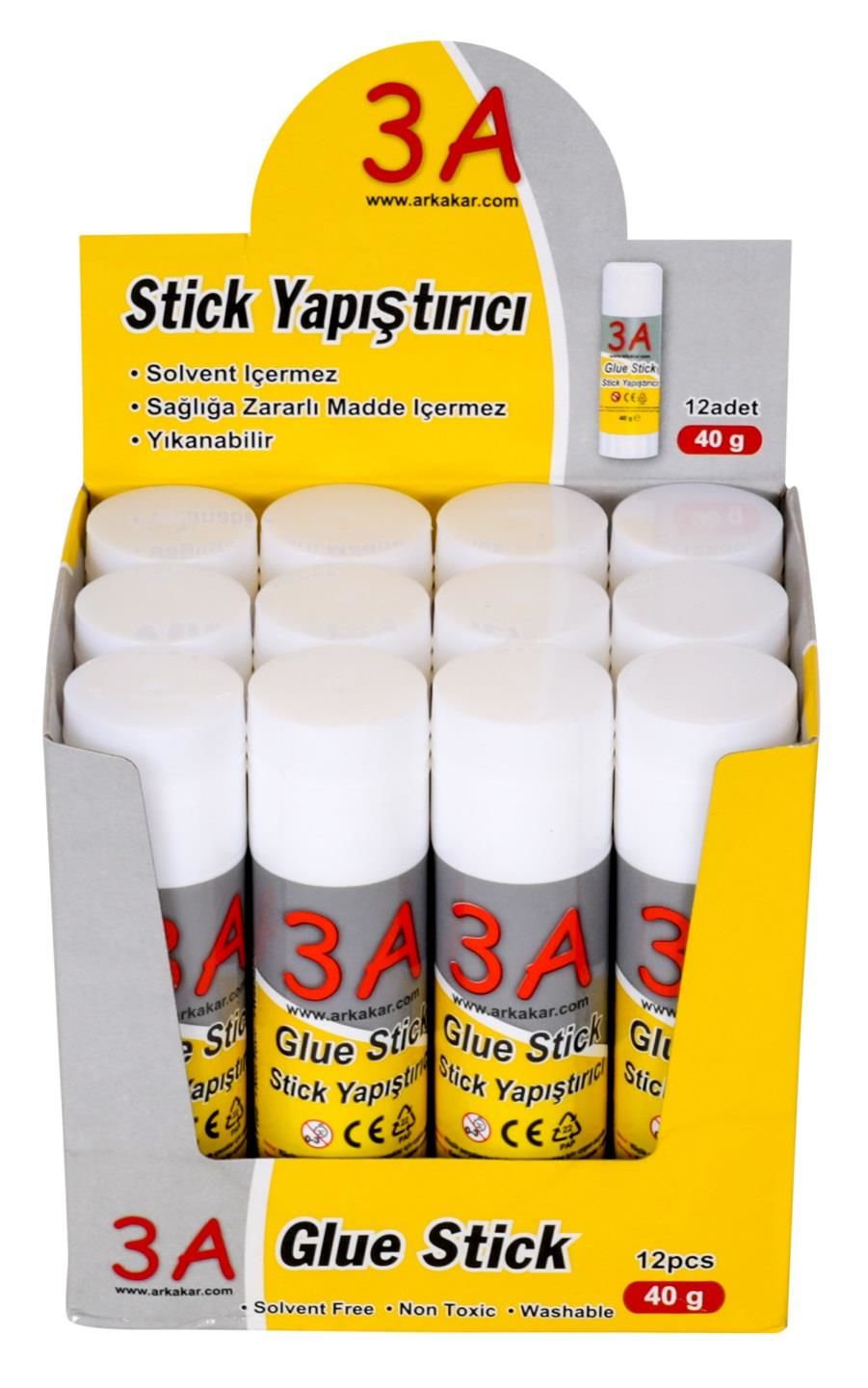 3A 904 STICK YAPIŞTIRICI 40 GR 12'Lİ KT.