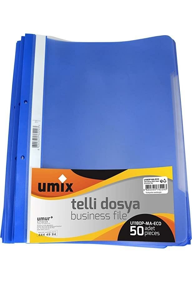 UMİX U1180P-AM PLUS A4 TELLİ DOSYA 50'Lİ AÇIK MAVİ