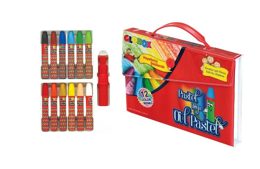 GLOBOX 6476  ÇANTALI PASTEL BOYA  12 Lİ