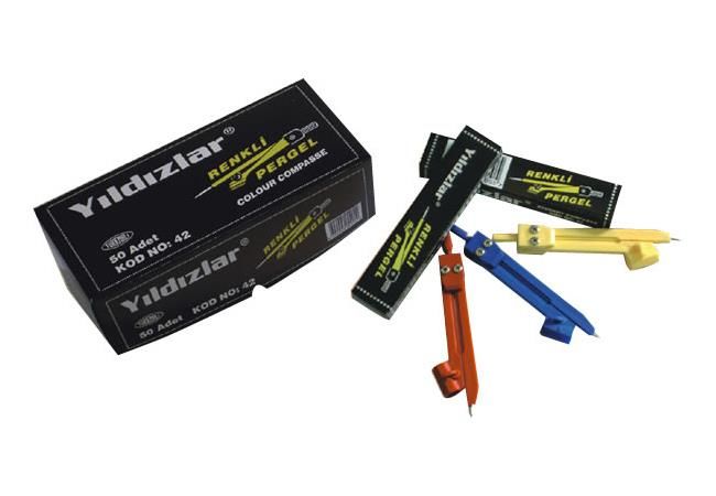 YILDIZLAR KOD:042 PLASTİK ÖĞRENCİ PERGEL 50'Lİ KT.