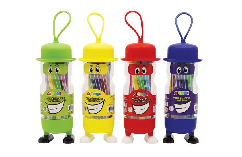 GLOBOX 2596 KEÇELİ KALEM FİGÜRLÜ KUTU 12 Lİ