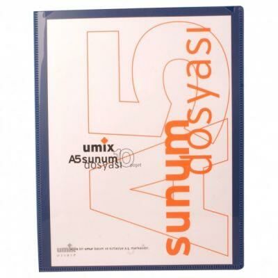 UMİX U1191P-LA A5 ÖNDEN CEPLİ SUNUM DOSYASI 10'LU LACİVERT
