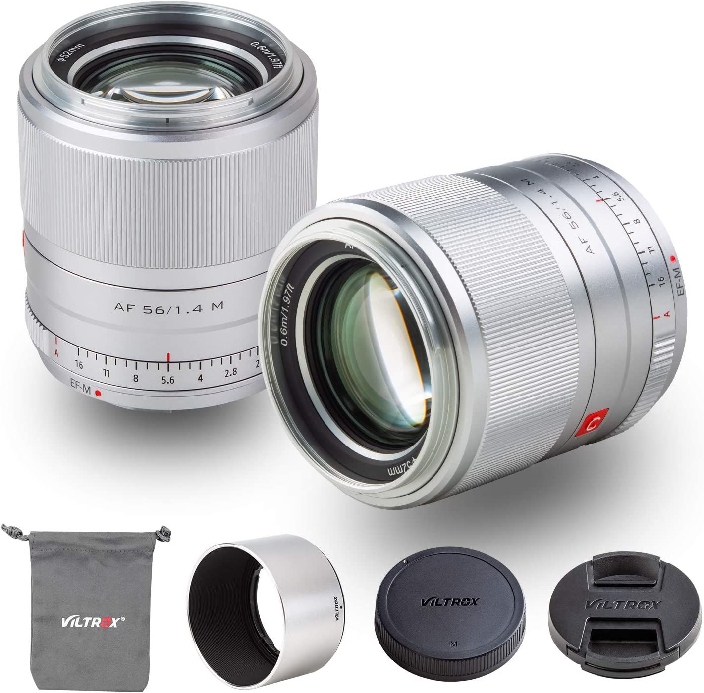 Viltrox AF 56mm f1.4 M Gümüş Lens (Canon EF-M)