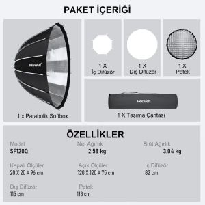 NEEWER 120cm Parabolic Softbox