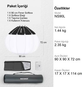 NEEWER NS90L Hızlı Kurulan 90cm Fener Softbox