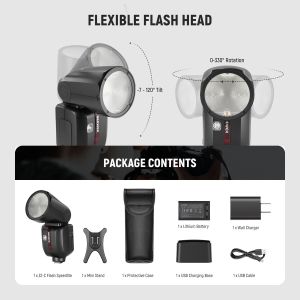 Neewer Z2-C Yuvarlak Başlıklı Bataryalı Tepe Flaşı Difüzör Set (Canon)
